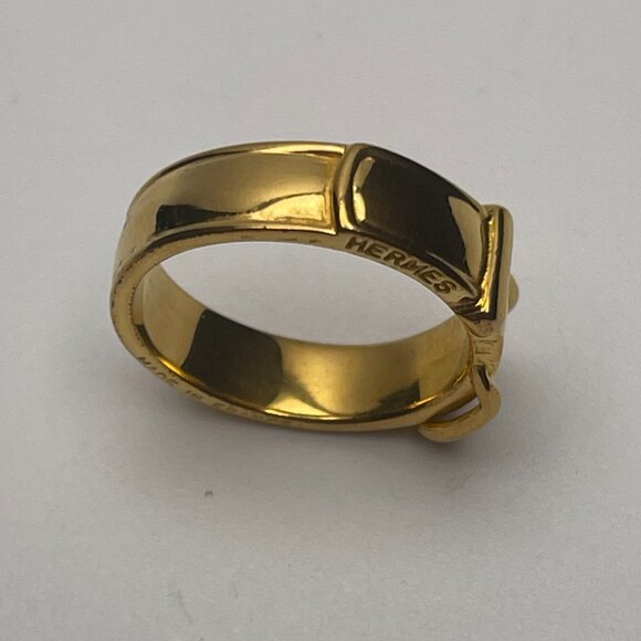 Hermès Gold Plated Buckle Bijouterie Fantaisie Scarf Ring - Preowned - Picture 5 of 9